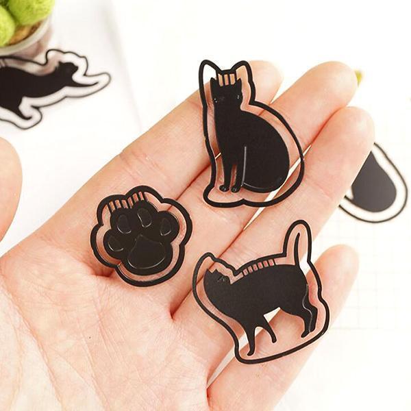 Cat Metal Bookmark Paper Clips (Set of 6)