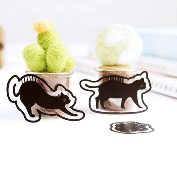 Cat Metal Bookmark Paper Clips (Set of 6)