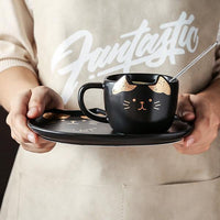 Thumbnail for Cat Mug With Serving Tray And Spoon Set (Various Color)