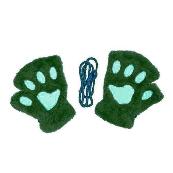 Cat Paw Fingerless Mitten Gloves