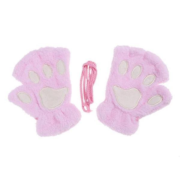 Cat Paw Fingerless Mitten Gloves