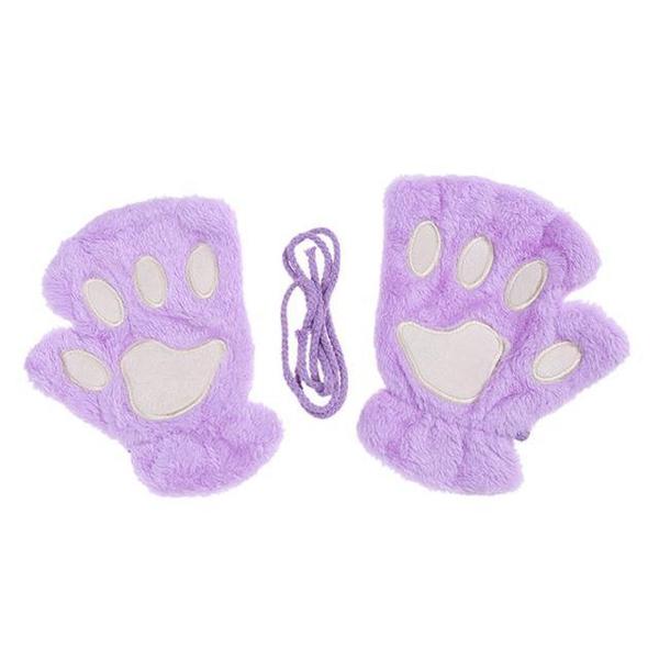 Cat Paw Fingerless Mitten Gloves