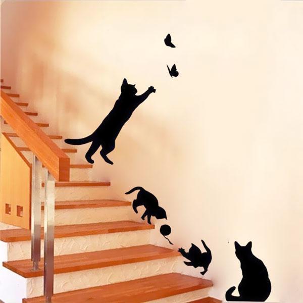 Cat Wall Decal Stickers Set