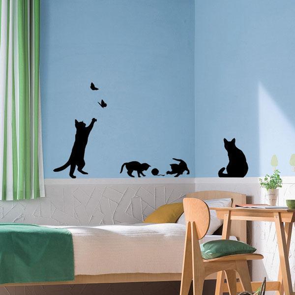 Cat Wall Decal Stickers Set