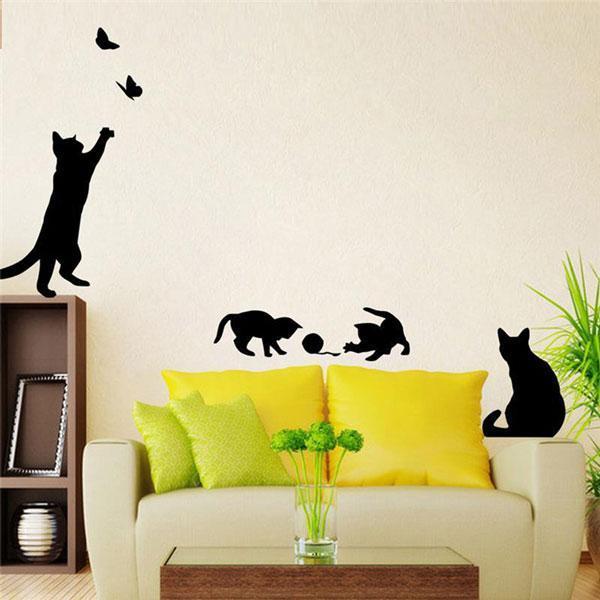 Cat Wall Decal Stickers Set