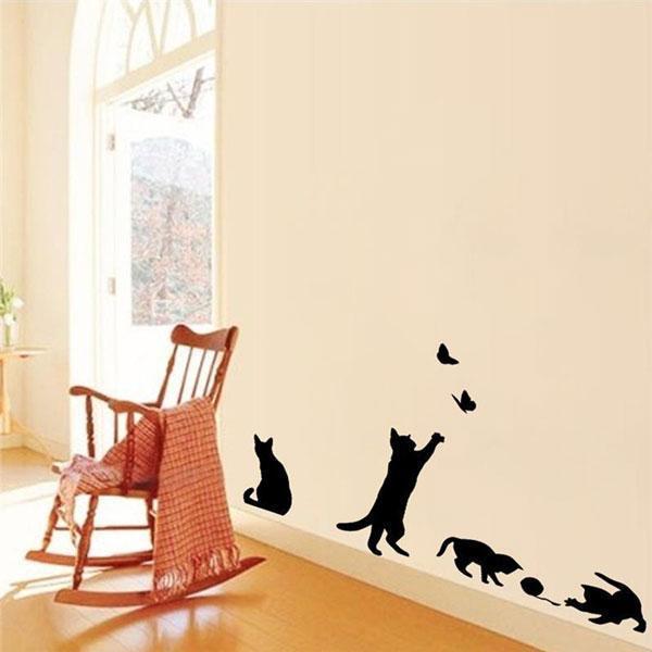 Cat Wall Decal Stickers Set