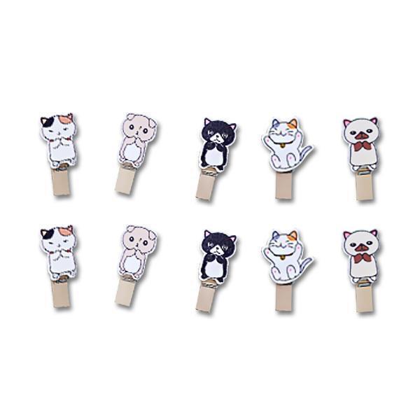 Cat Wooden Pegs (Set of 10)