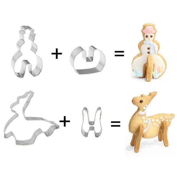 Christmas 3D Cookie Cutters (Set of 8)