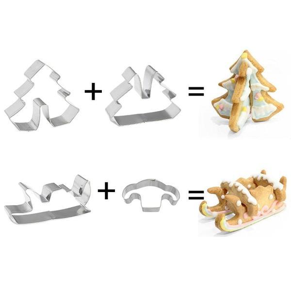 Christmas 3D Cookie Cutters (Set of 8)