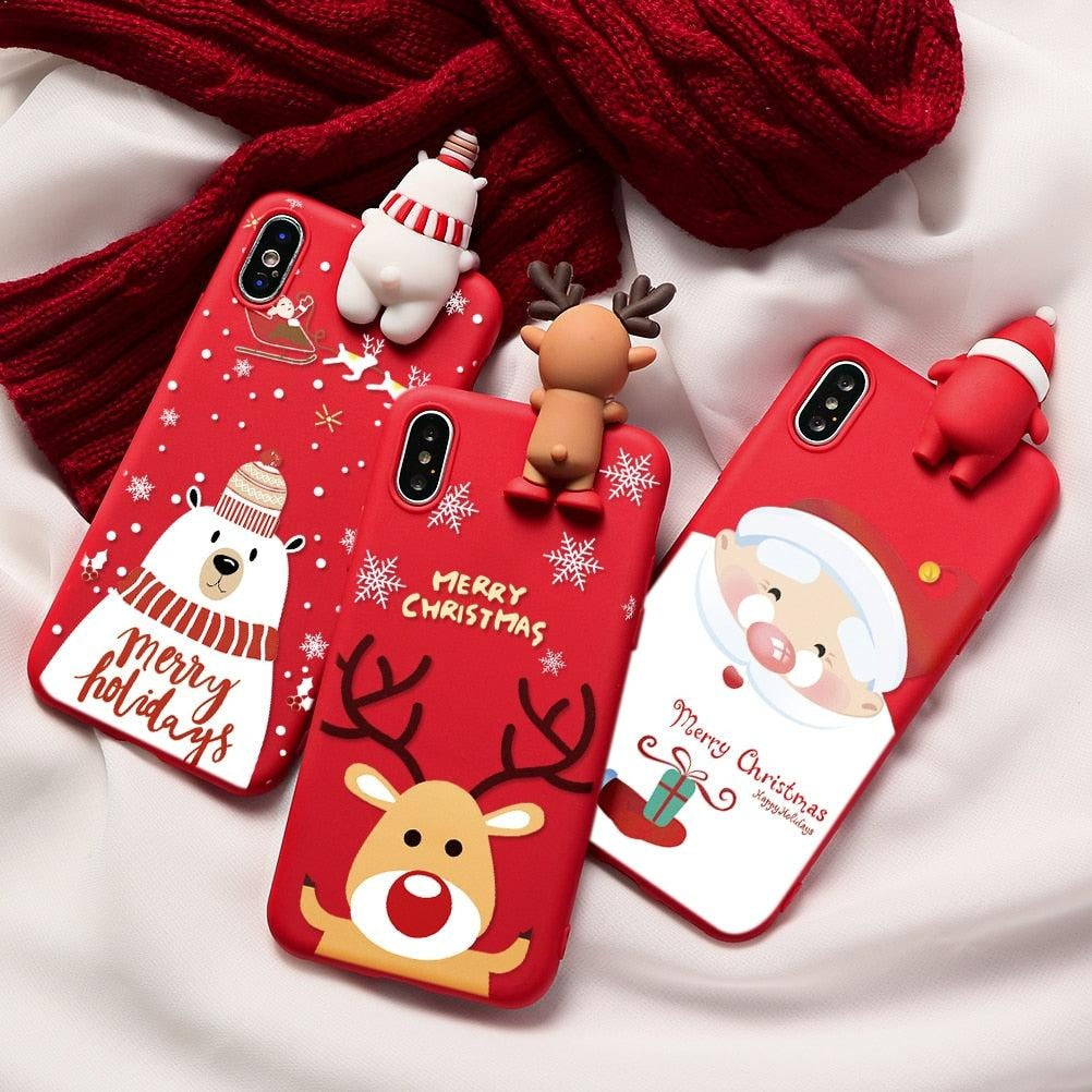 Christmas 3D Cartoon Deer Phone Case - PeekWise