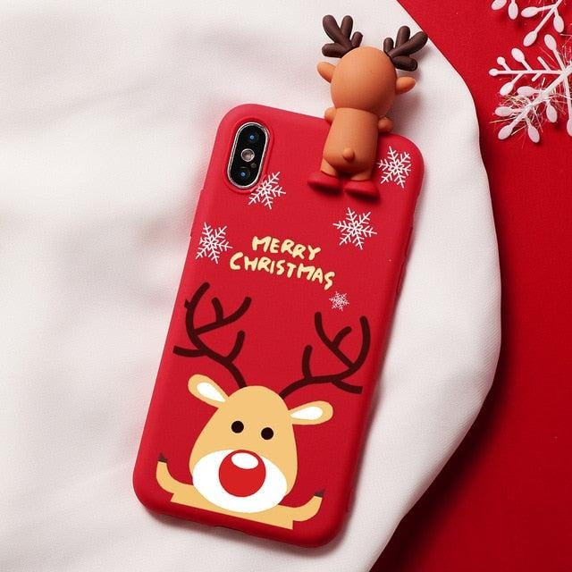 Christmas 3D Cartoon Deer Phone Case - PeekWise