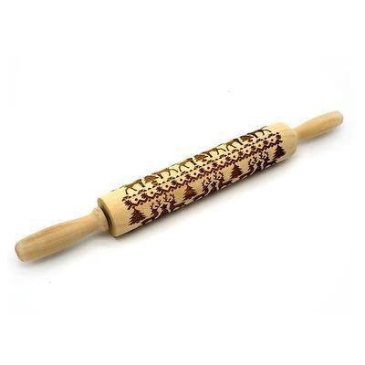 Christmas 3D Pattern Pastry Rolling Pin - PeekWise