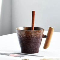 Thumbnail for Coarse Pottery Mug Wooden Handgrip PeekWise