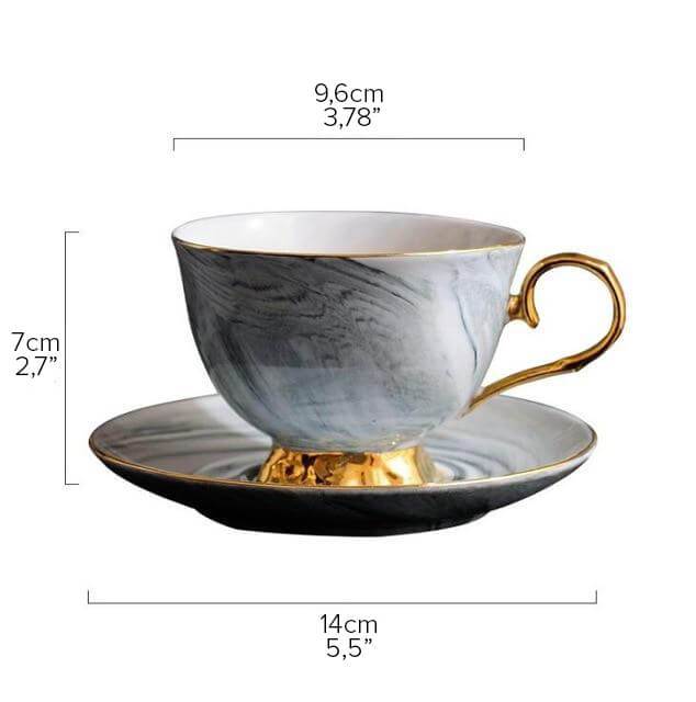 Hand-Painted Coffee Cup Saucer PeekWise