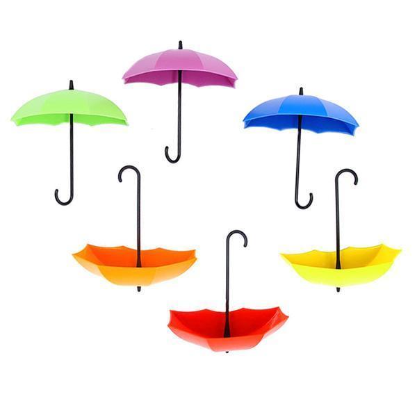 Colorful Umbrella Wall Hooks (Set of 6)