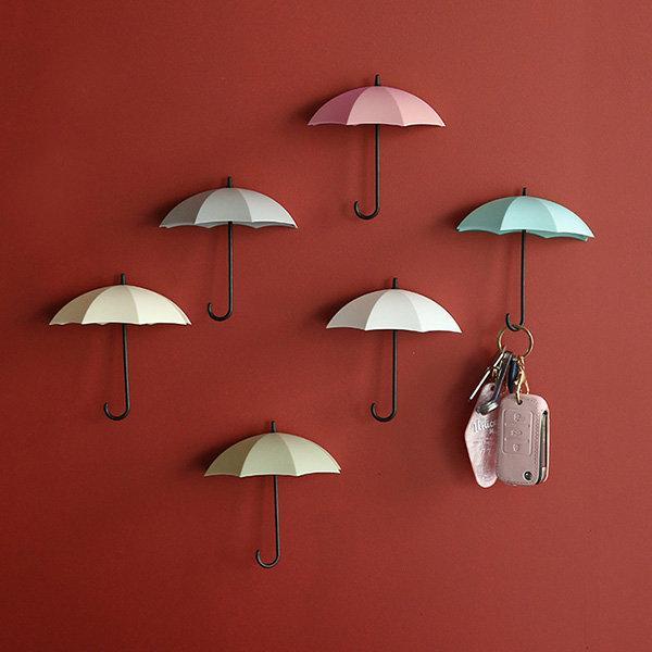 Colorful Umbrella Wall Hooks (Set of 6)