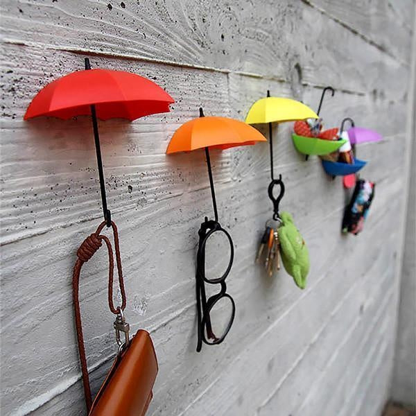 Colorful Umbrella Wall Hooks (Set of 6)