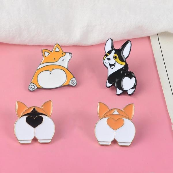 Corgi Butt Enamel Pin Brooch