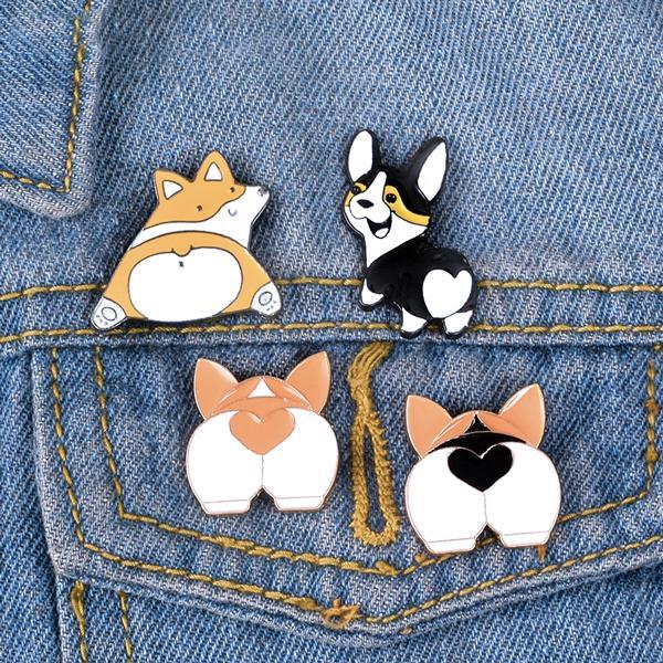 Corgi Butt Enamel Pin Brooch