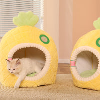 Thumbnail for Cozy Fleece-Quilted Pineapple Pet Bed