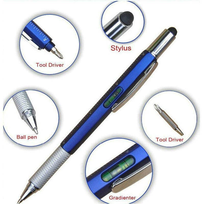 6-in-1 Multi-Function Tool Ballpoint Pen - PeekWise