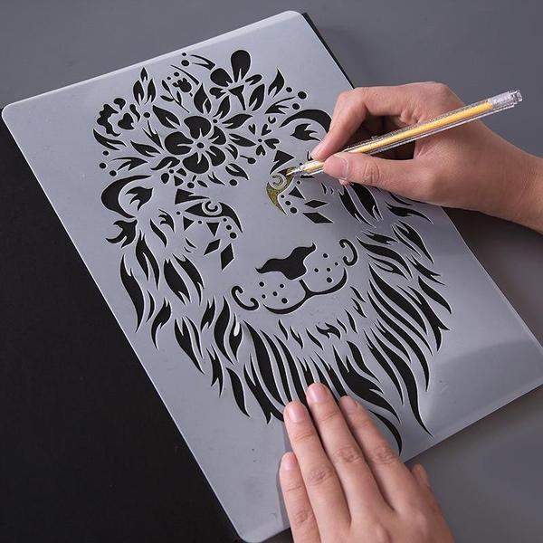 Creative Stress Relieving Animal Coloring Art Stencils