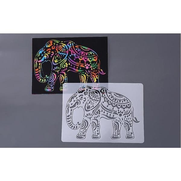 Creative Stress Relieving Animal Coloring Art Stencils