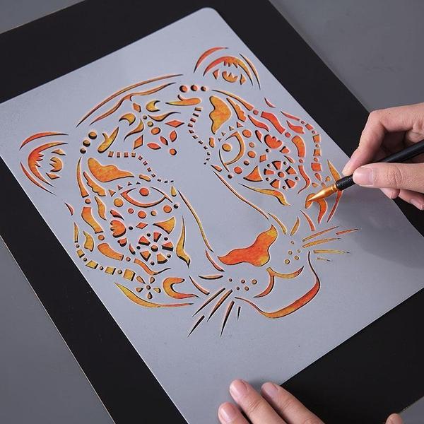 Creative Stress Relieving Animal Coloring Art Stencils