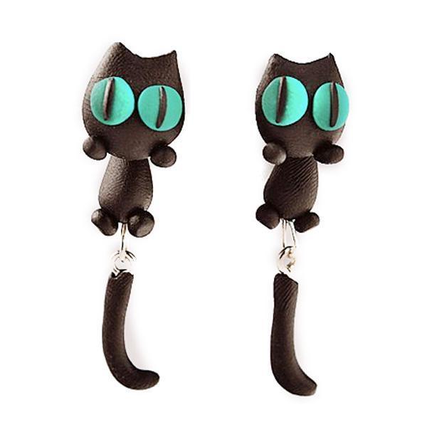 Cute Hanging Cat Earrings