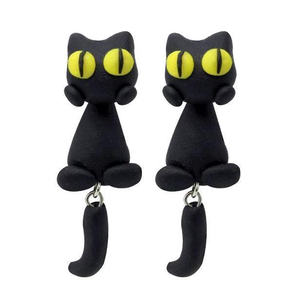 Cute Hanging Cat Earrings