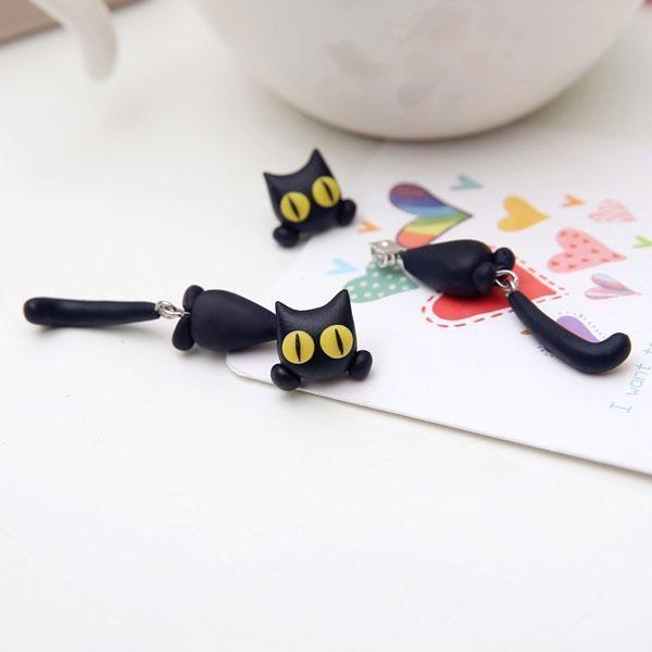 Cute Hanging Cat Earrings