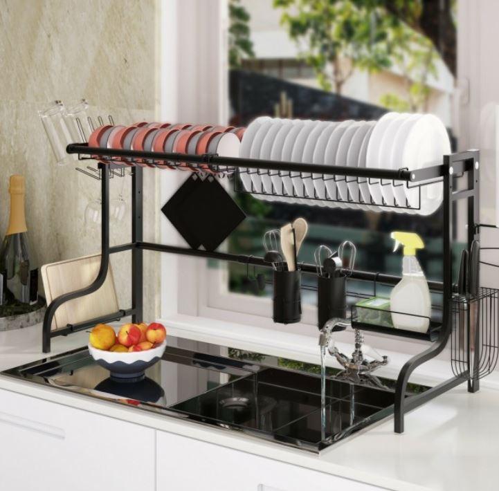 HOME & GARDEN™ ADJUSTABLE DISH DRAINER KITCHEN ORGANIZER