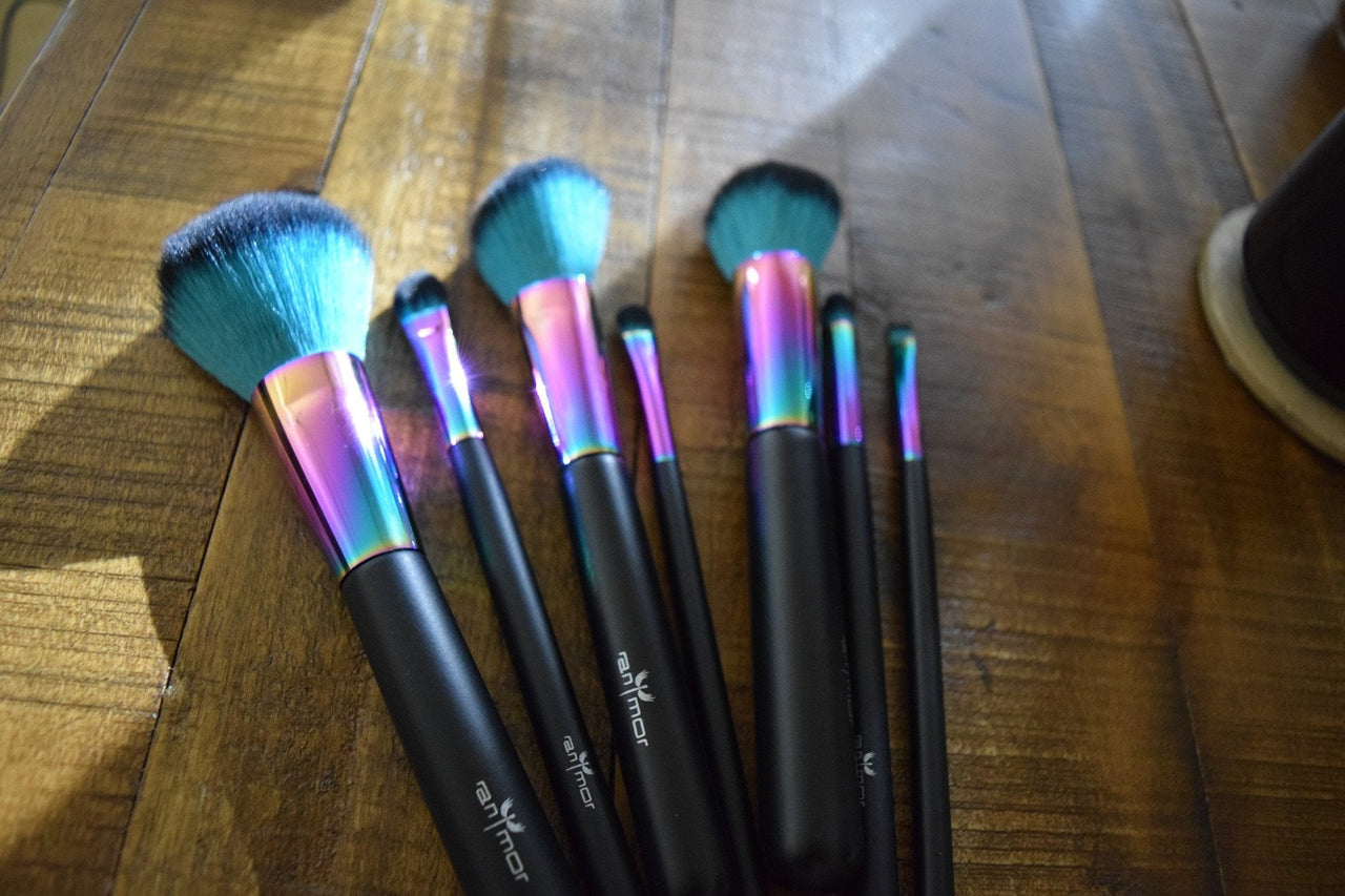 Prismatic Rainbow Makeup Brushes - 7 Piece Set