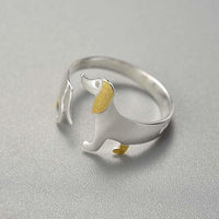 Thumbnail for Dachshund Dog 925 Silver Adjustable Ring