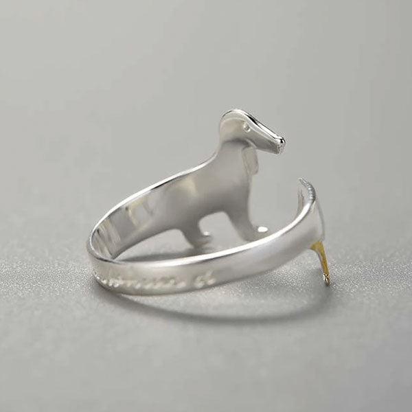 Dachshund Dog 925 Silver Adjustable Ring