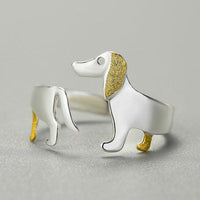 Thumbnail for Dachshund Dog 925 Silver Adjustable Ring