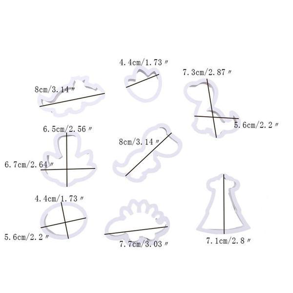 Dinosaur And Habitat Cookie Cutters (Set of 8)