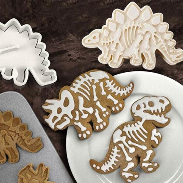 Dinosaur Fossil Cookie Cutters and Skeleton Stampers (Set of 6)