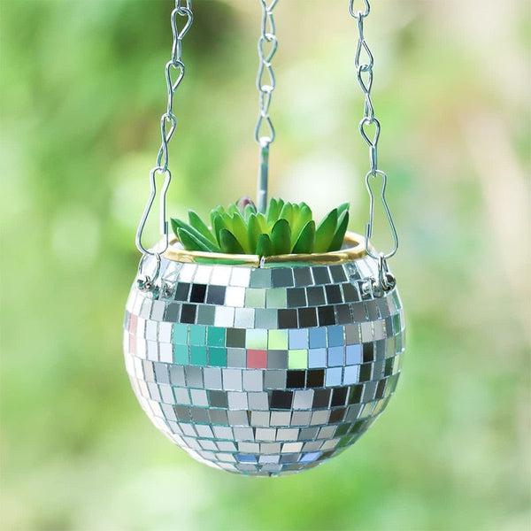 Disco Ball Hanging Planter Pot