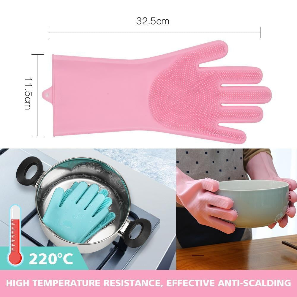 Multi-Purpose Scrubber Dishwashing Gloves - PeekWise