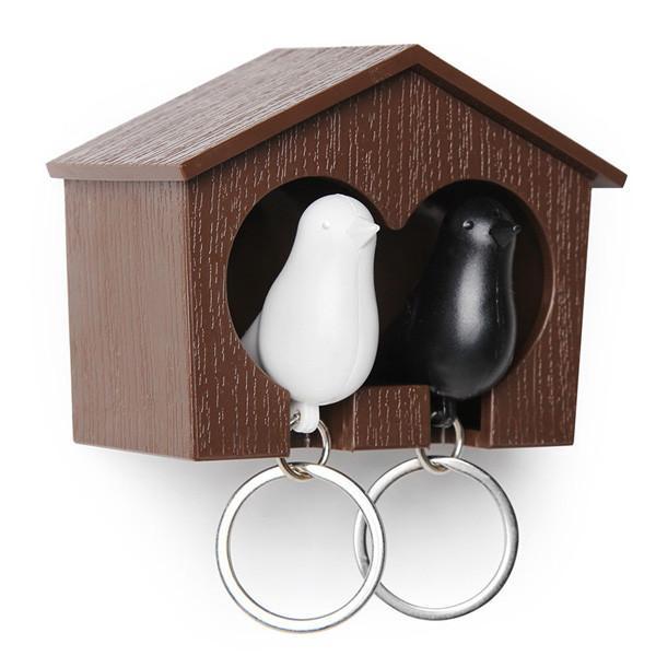 Duo Sparrow Key Rings & Holder