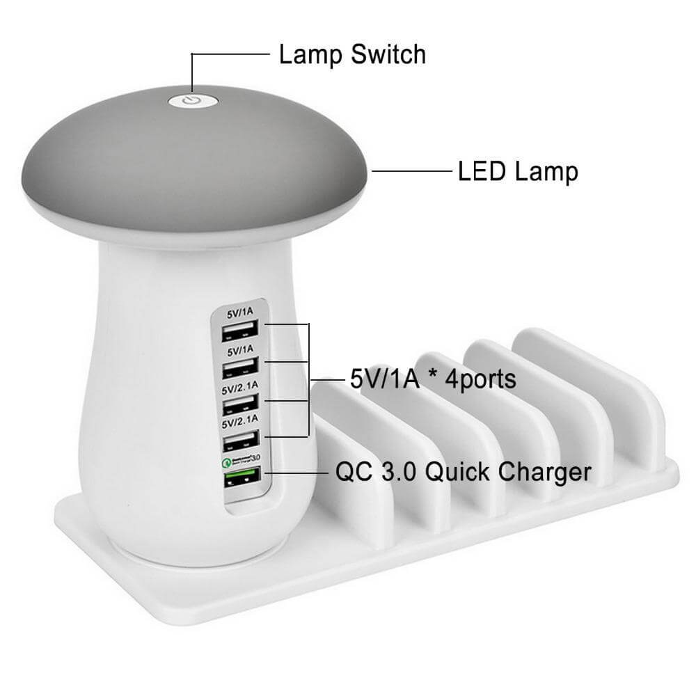 Multi Charging Mushroom Lamp PeekWise