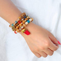 Thumbnail for Elephant Wooden Beads Bracelet (Set of 4)