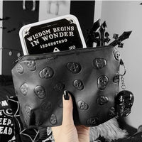 Thumbnail for Embossed Skull Makeup Pouch
