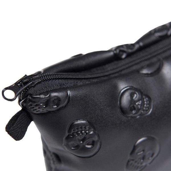 Embossed Skull Makeup Pouch