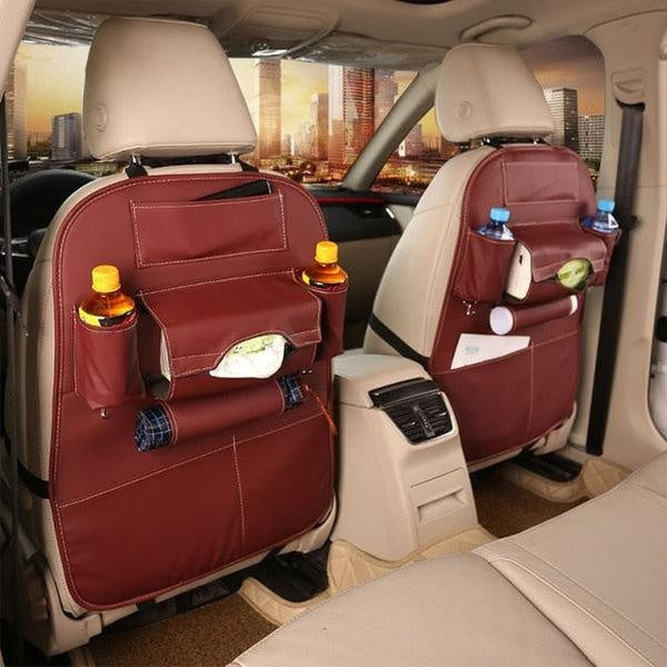 Faux Leather Car Back Seat Organizer