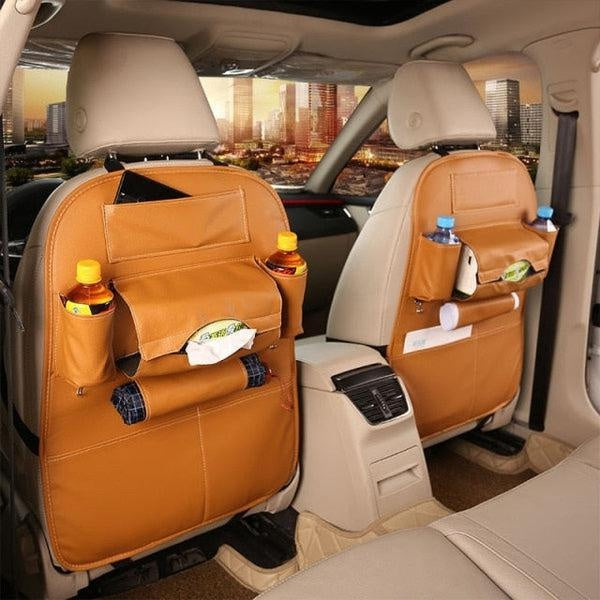 Faux Leather Car Back Seat Organizer