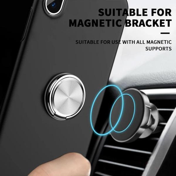 Finger Ring Mobile Stand Holder With Magnetic Car Base