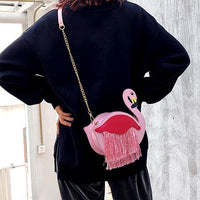 Thumbnail for Flamingo Tassel Crossbody Bag
