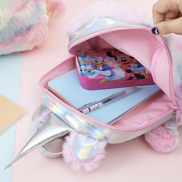 Fluffy Rainbow Unicorn Backpack